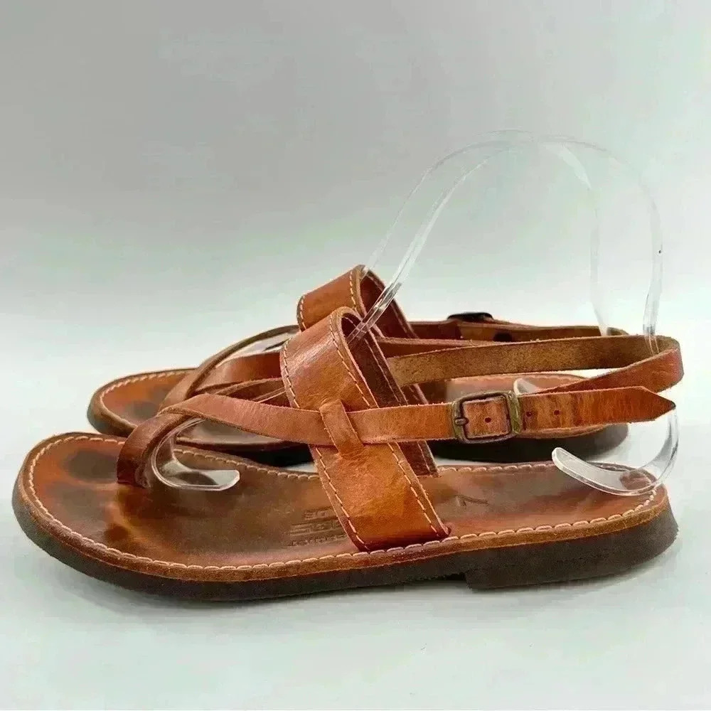 Stratias womens sandals size 7 tan leather festival fairycore - Picture 4 of 10